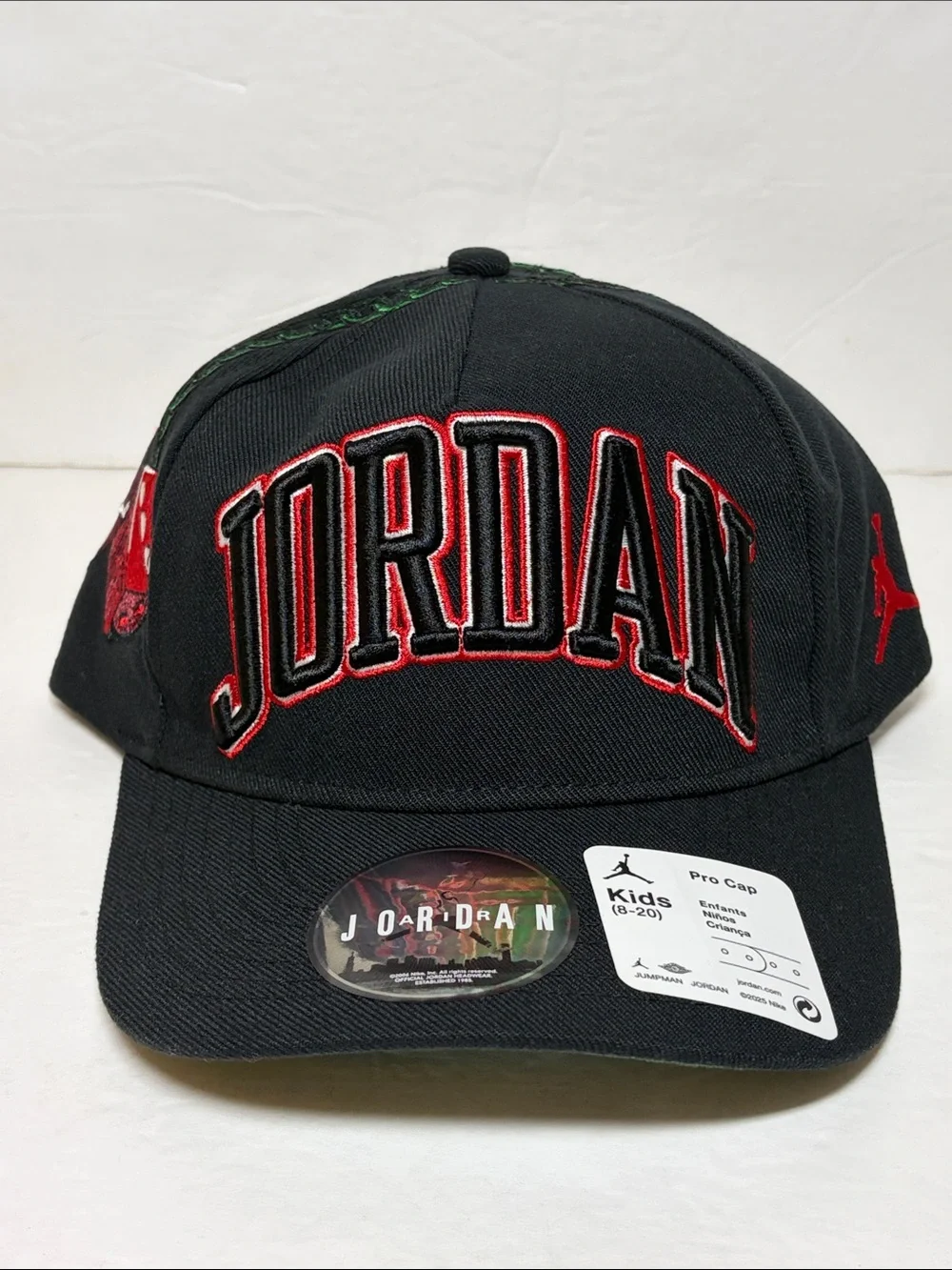 Jordan Jumpman Youth SnapBack Pro Cap Curved Brim Embroidered Black Red NWT